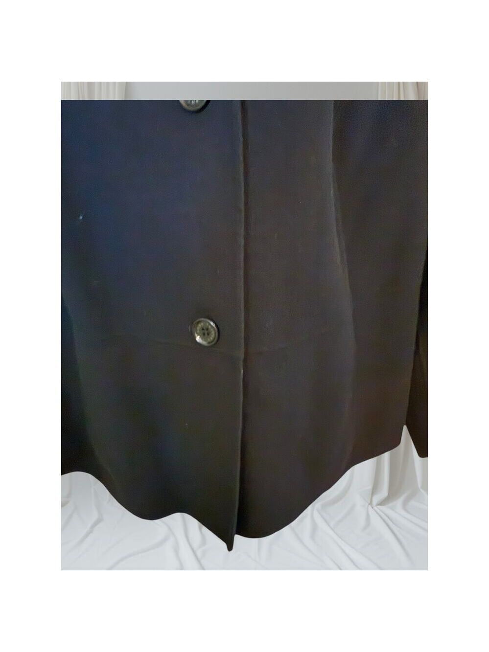 Talbots Woman Black Wool Blend Ruffle Collar Button Front Coat – Size 20W - Picture 8 of 10